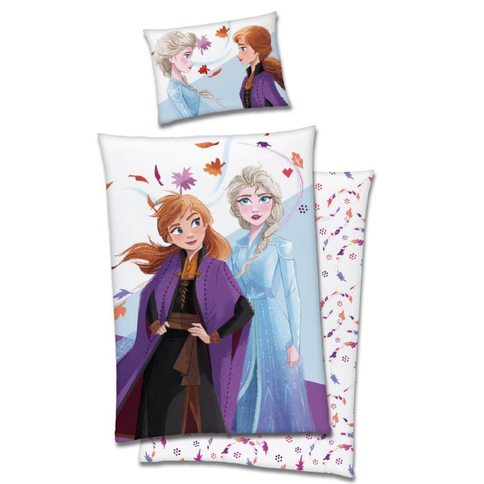 Billede af Frost sengetøj - 140x200 cm - Anna og Elsa sengetøj - 100% bomulds sengesæt Frozen